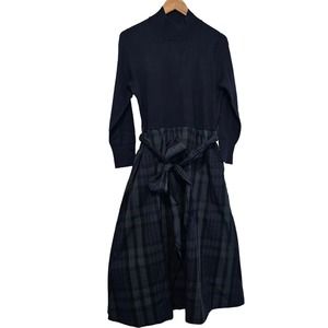 Elegant Black Plaid Women's Dress